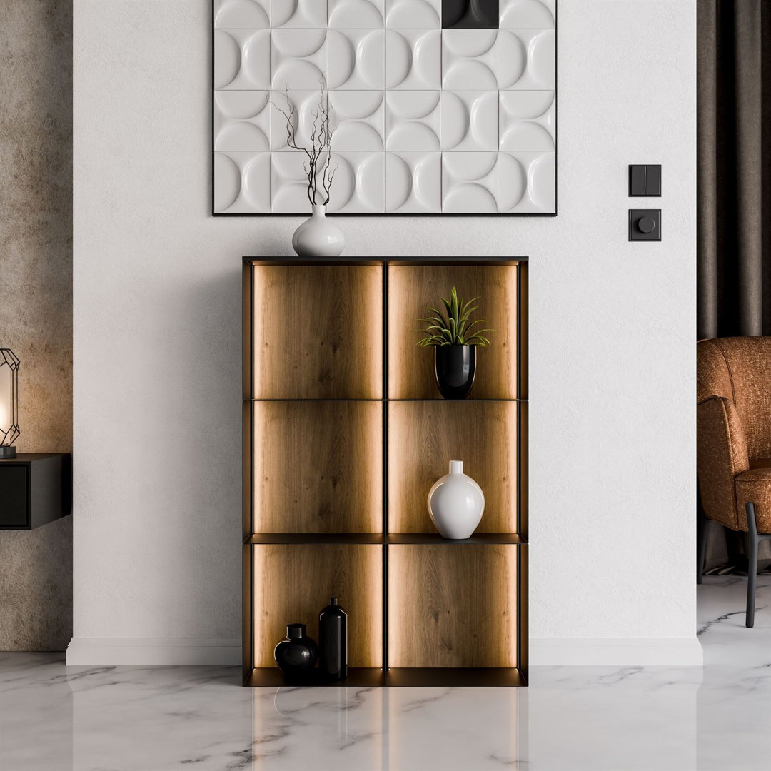 99cm H x 66cm W Metal Bookcase
