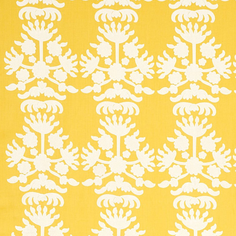 Cybele Embroidery Fabric, Yellow