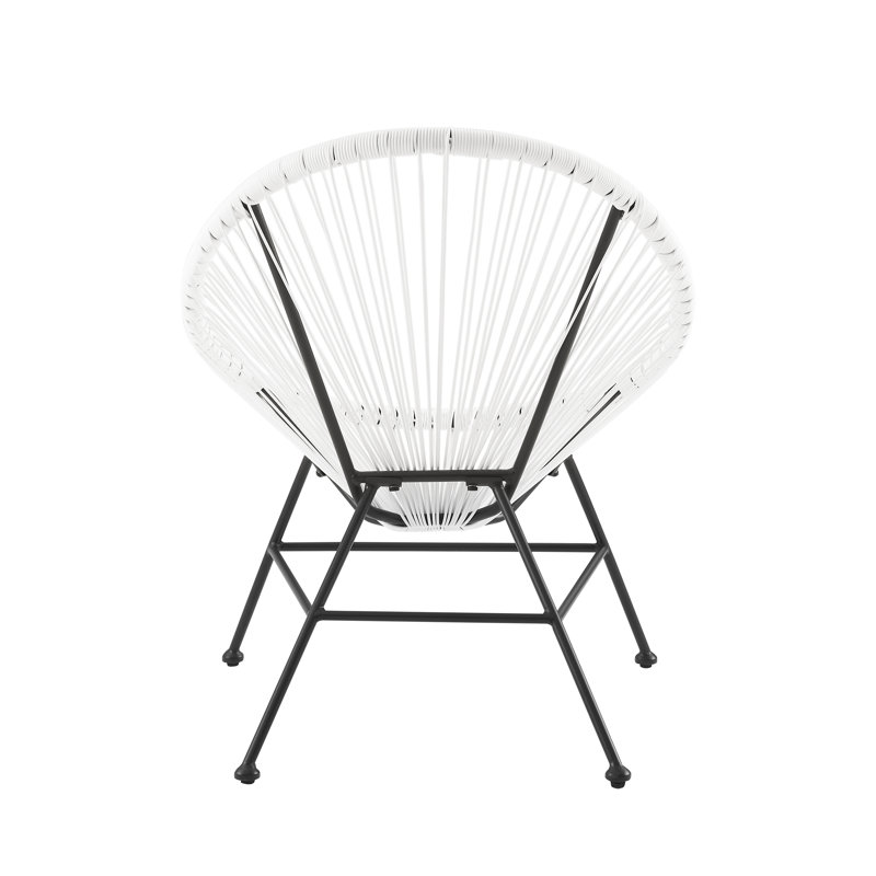 Premium All-Weather Wicker Outdoor Dining Side Chair, White