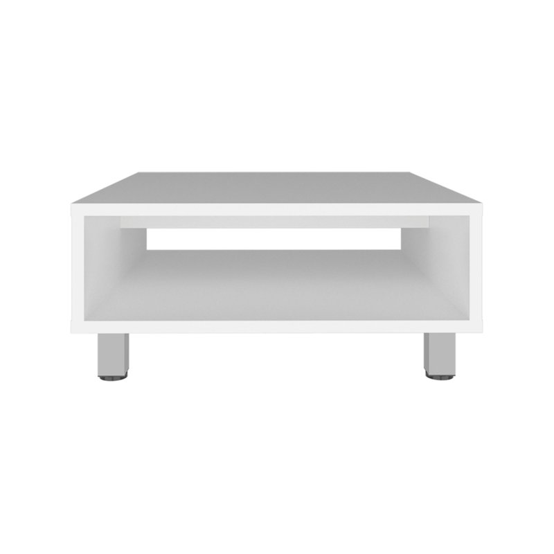Table basse 30 "en bois massif blanc, Blanc