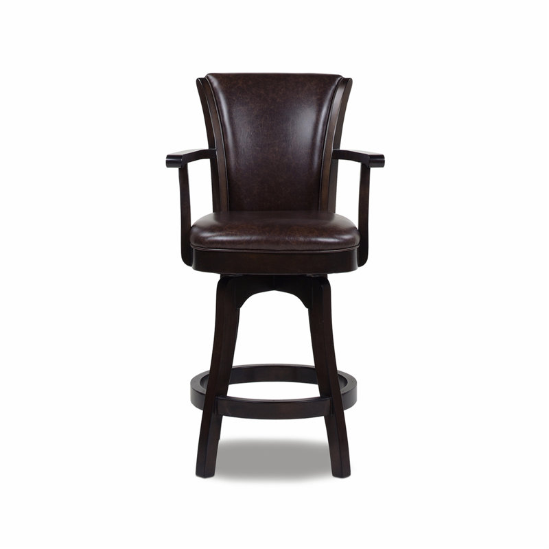 Tabouret de bar pivotant luxueux en cuir vintage avec fabrication robuste
