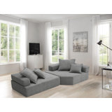Oversized Sofa Modular Boucle Sectional Sofa Luxury Convertible Couch, Foam-filled Sofa Bed For Living Room, No Assembly Required