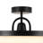 Simple Round Black Led Semi Flush Mount With Acrylic Shade