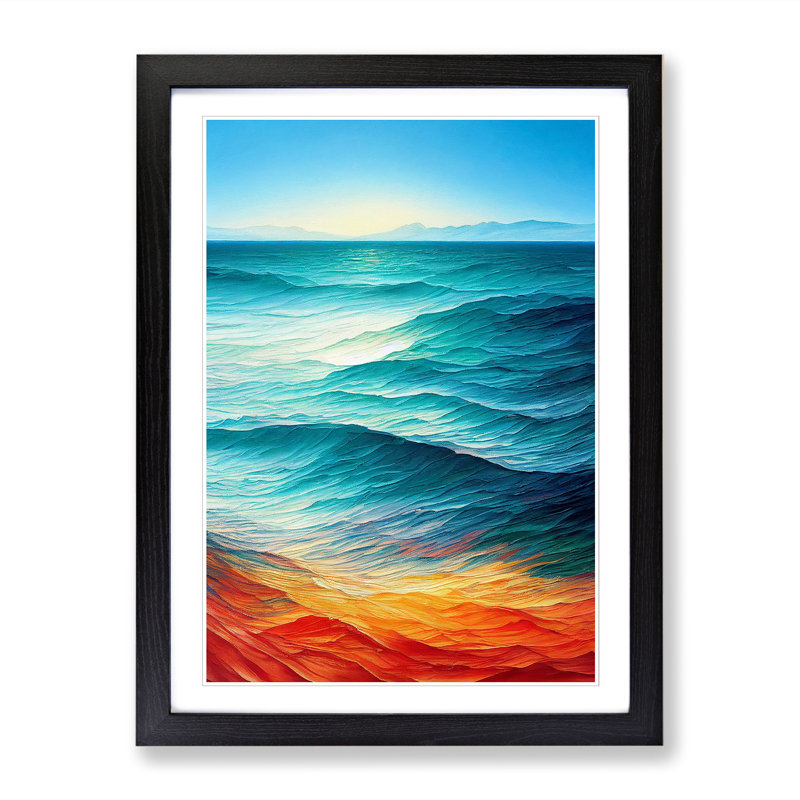 Seascape - Single Picture Frame Painting, Black, 64cm H x 46cm W x 2cm D