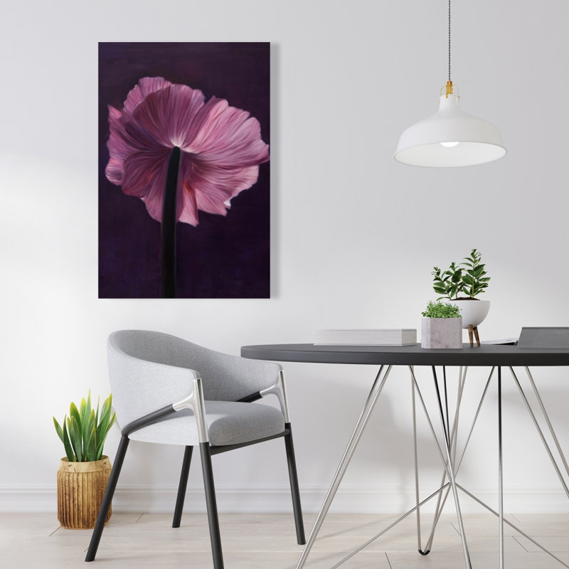 Pétales mauves - toile minimaliste rose pour la décoration intérieure