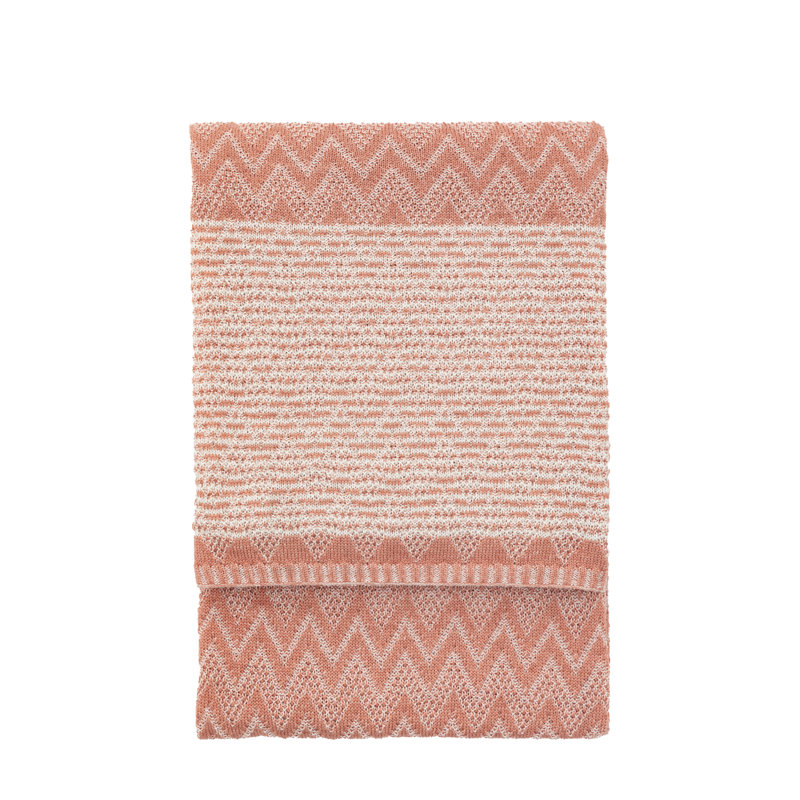 Nalu Knitted Herringbone Throw Apricot 1300x1700mm, Apricot
