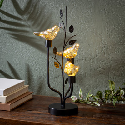 Décoration de table oiseau en métal 16,8 po