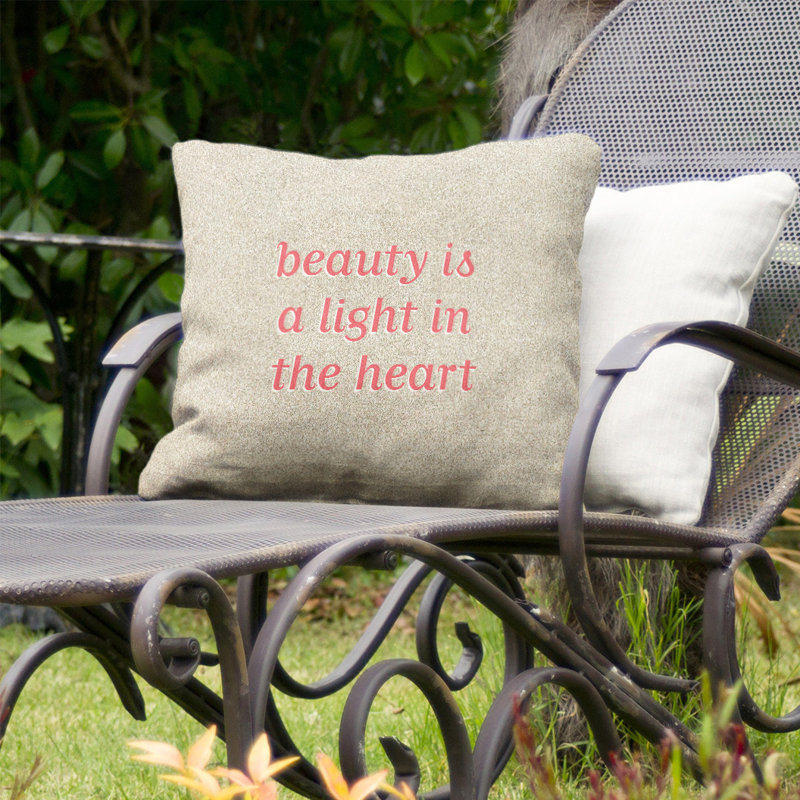 Coussin décoratif d’intérieur/d’extérieur d’inspiration beauté, 20 po x 20 po, Blanc / rouge contrastant