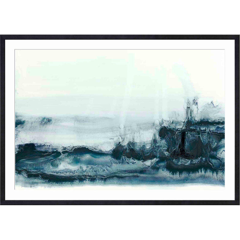 «Rip Current I» par Ethan Harper - peinture encadrée, Noir, H 8 po x l 12 po
