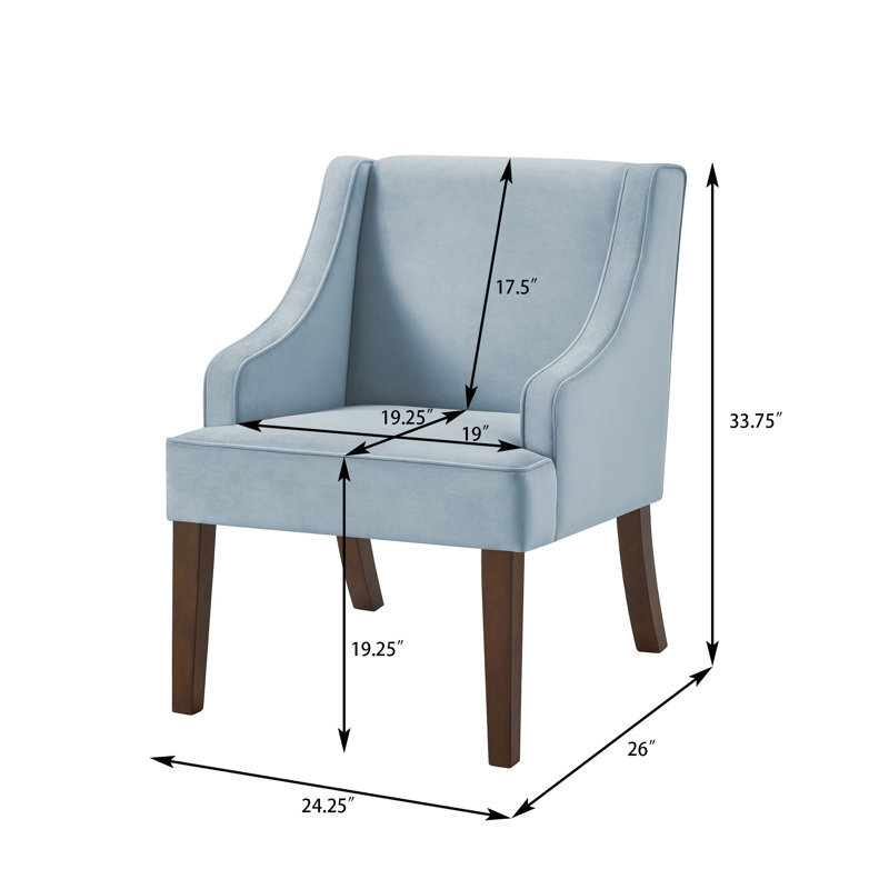 Chaise d'appoint en velours de mer Mid-Century
