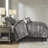 Luxurious 7-piece Polyester Bedding Set, Sophisticated Grey Design For Home
