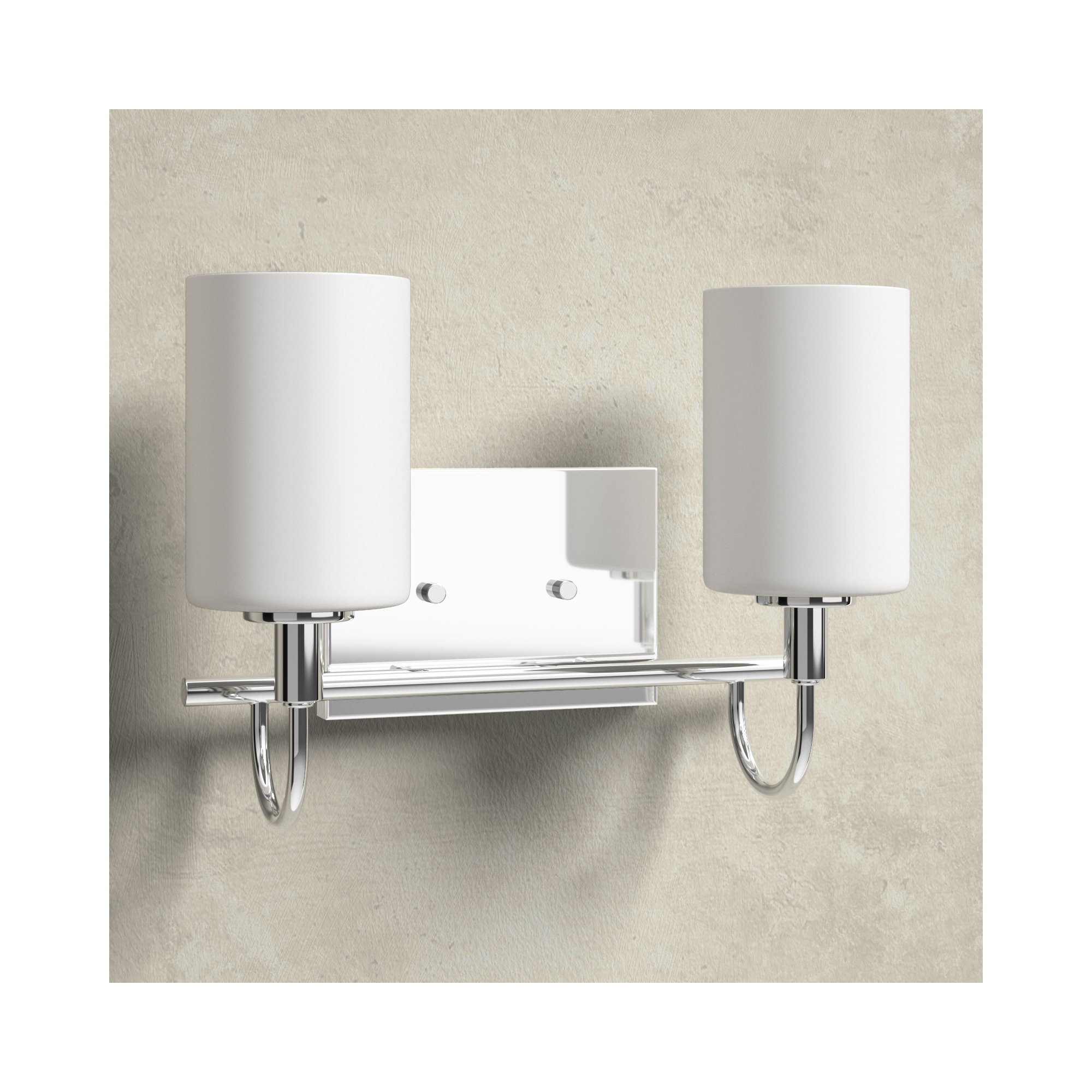 Rowley 2 Light Frosted Dimmable Vanity Light, Chrome
