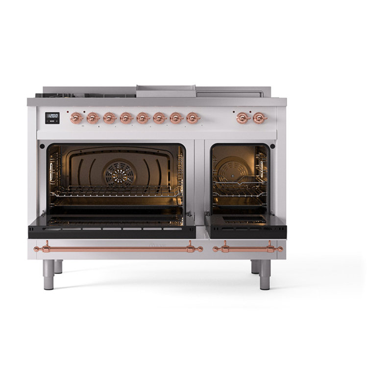 ILVE Nostalgie II Noblesse 48 inch Dual Fuel Range, Natural Gas, Copper