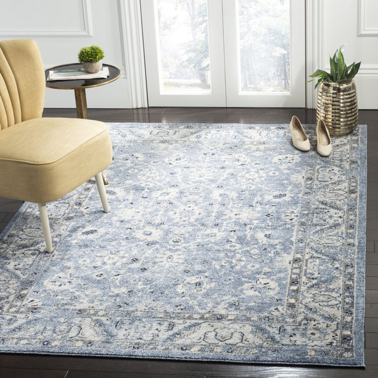 Jase Oriental Area Rug in Navy/Light Grey