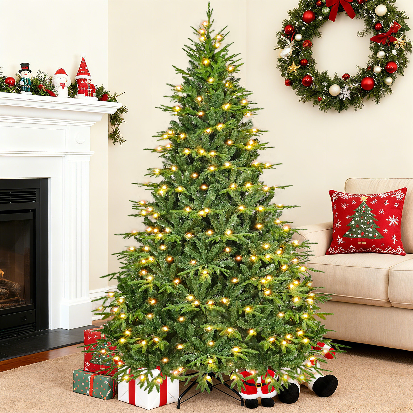 Minerva Pre-Lit Spruce Christmas Tree, 7.5' H 