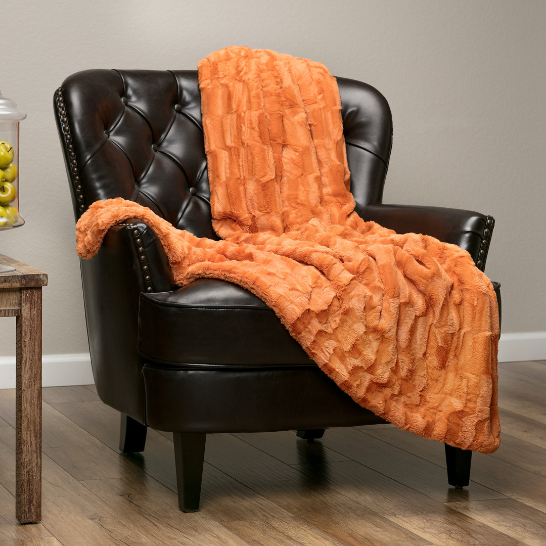 Faux Fur Throw Chanasya Color: Yellow Size: 60" W x 70" L