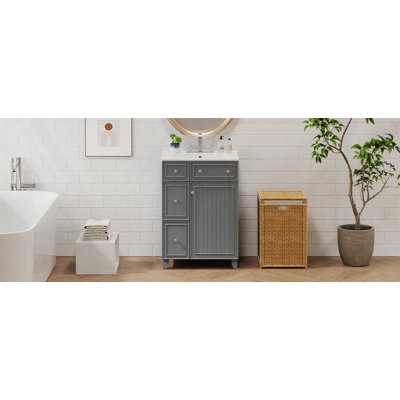 Meuble-lavabo 24 po avec lavabo en céramique