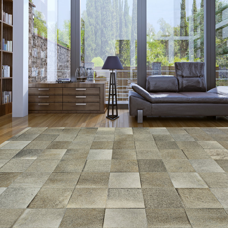 Ares Cowhide Geometric Area Rug, Rectangle 8' x 10'