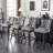Bar Height Swivel Bar Stools with Back, Upholstered Tall Bar Chairs, Solid Wood Frame with Nailhead Trim, Set of 4-89112580-89112579