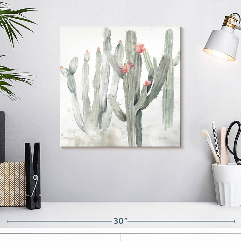 Harnek Cactus Garden Gray Blush II, 16" H x 16" W