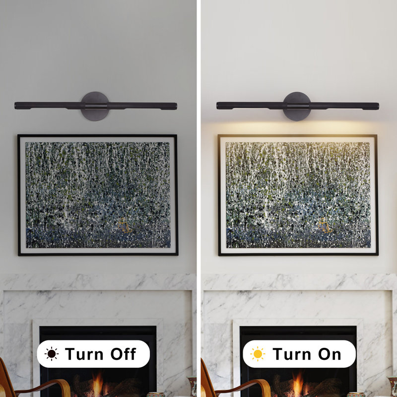 Matte Black 30'' Dimmable LED Rotatable Wall Sconce