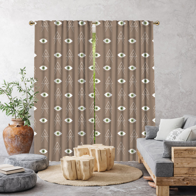 Semi Sheer Curtain Pair, Beige, 52" W x 72" L