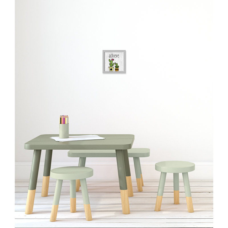 Impression sur papier Cacti C, Encadré de boîte argent, H 8 po x l 8 po x P 1,18 po