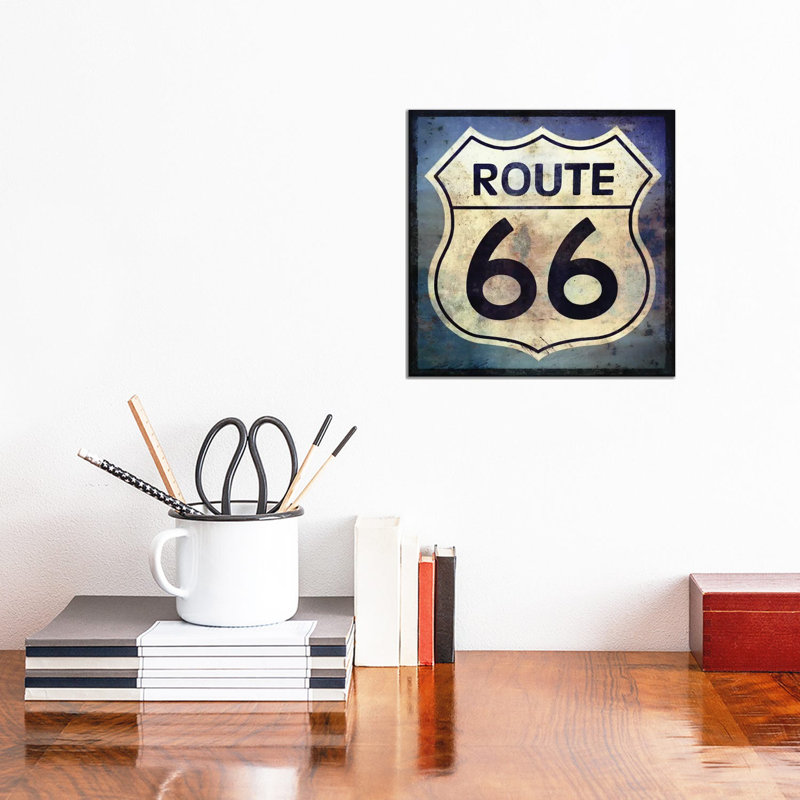 Route 66 Sign by Graffi*Tee Studios - Wrapped Canvas Print, 30.48 cm H x 30.48 cm W