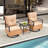 3 Pieces Patio Swivel Rocker Rattan Chairs - Outdoor Swivel Rocking Chairs With 1 Rattan Coffee Table, Perfect For Porch, Garden, And Lawn-109243046