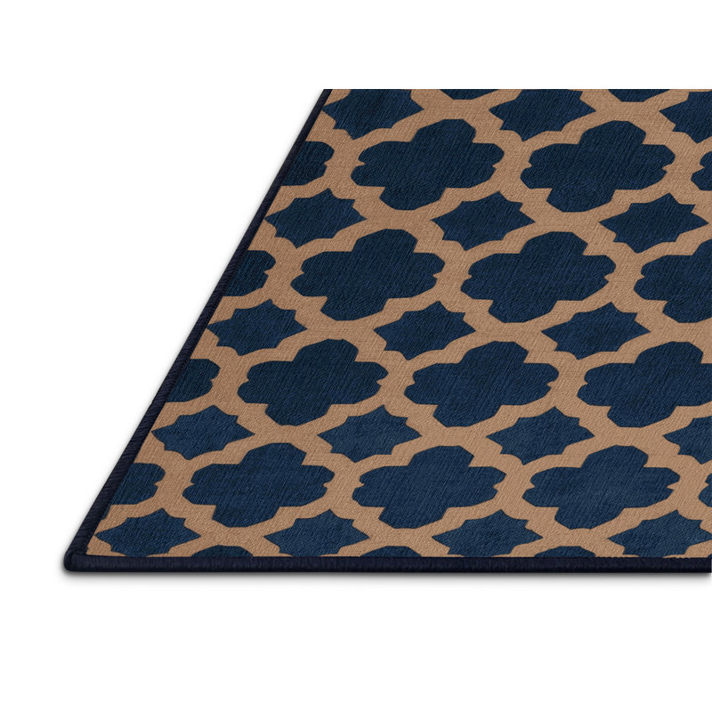 Tapis gris en treillis lavable à la machine, Carré 7 pi