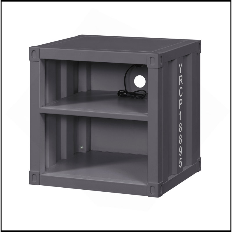 Nightstand W/USB, Gunmetal