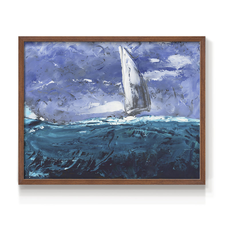 «Sail Ho I», reproduction encadrée, Noyer, H 11 po x l 14 po