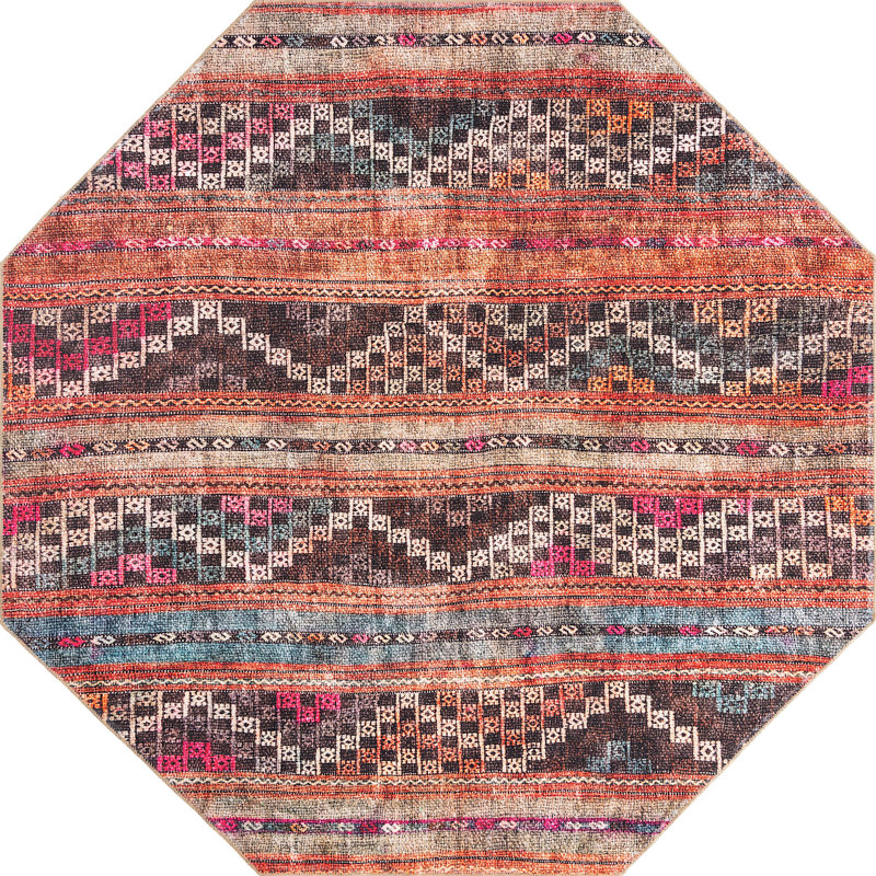 Mauri Chenille Oriental Indoor Rug, Octagon 7'6" x 7'6"