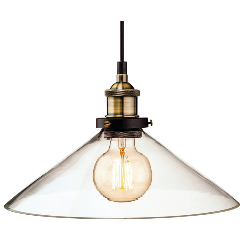 1 - Light Antique Brass Cone Pendant