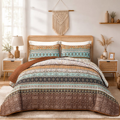 Ensemble de 3 courtepointe Boho Bohemian