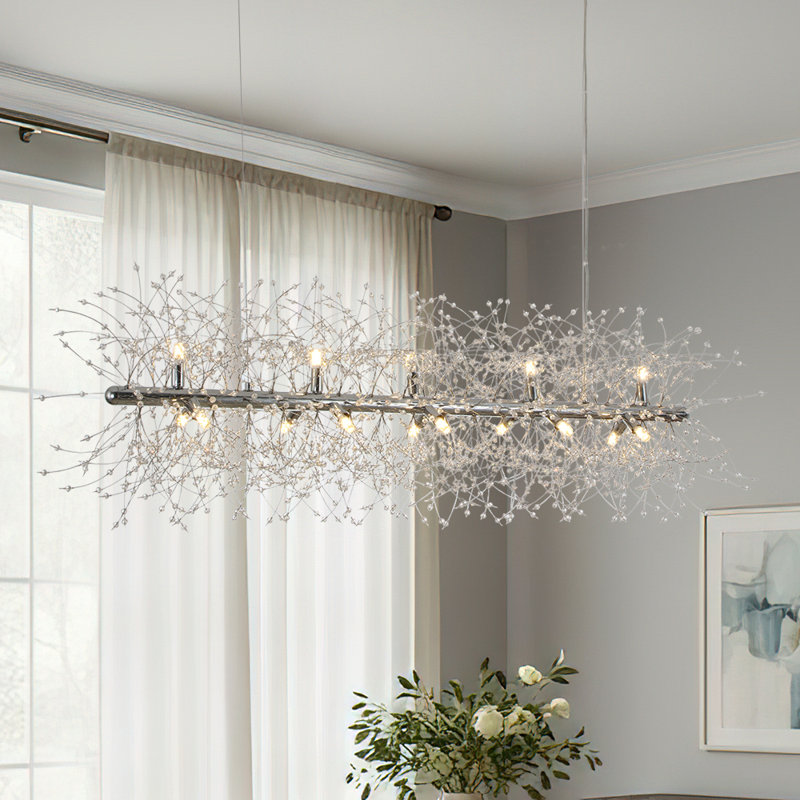 15-Light Linear Firework Chandelier , Chrome