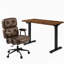 Bureau debout électrique à hauteur ajustable avec chaise de bureau en similicuir-1361006268-1592680323-1592680334