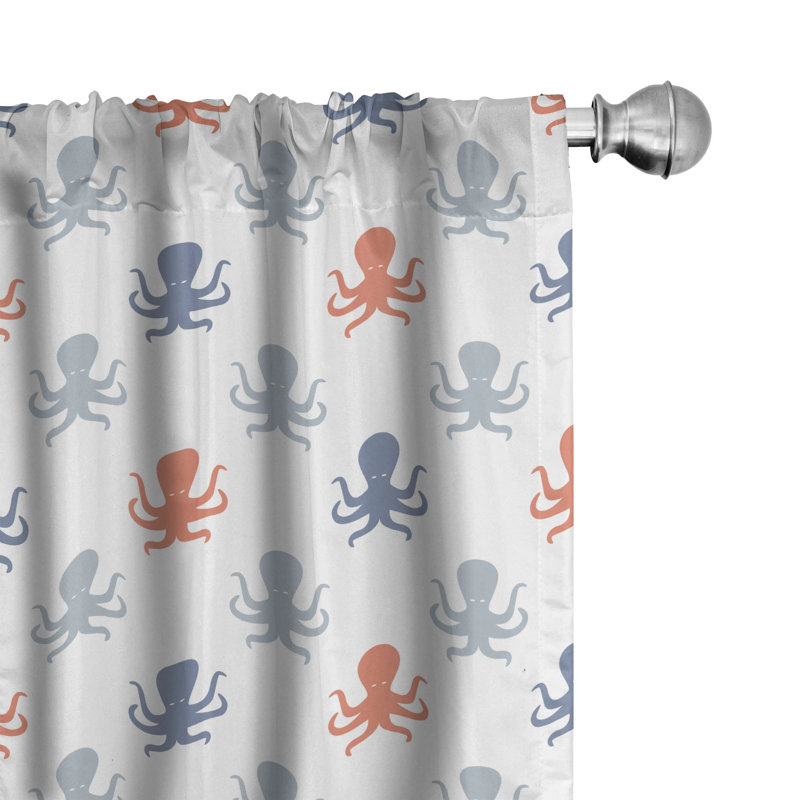 Ambesonne Semi-Sheer Rod Pocket Sliding Panel, 28" x 95"