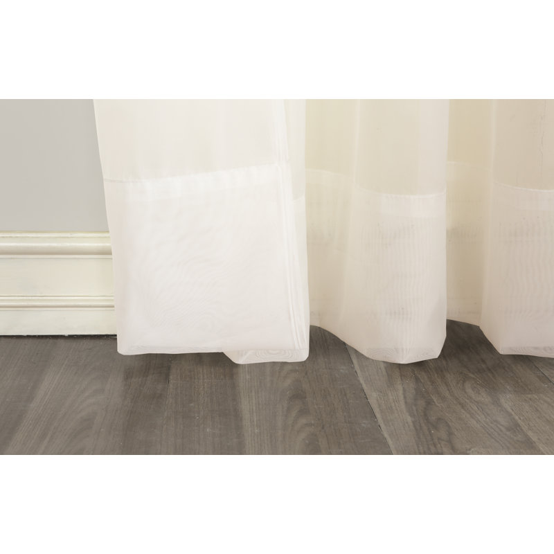 Écharpe de fenêtre en voile transparent Monona, Blanc brillant