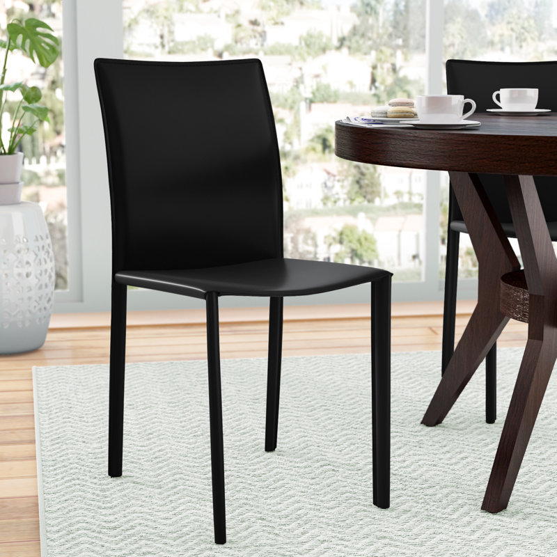 Chaise d'appoint en cuir Zak, Noir
