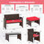Ensemble de 6 meubles de patio avec 1 causeuse, 1 table basse, 2 fauteuils et 2 repose-pieds rouges-739856794-739856795