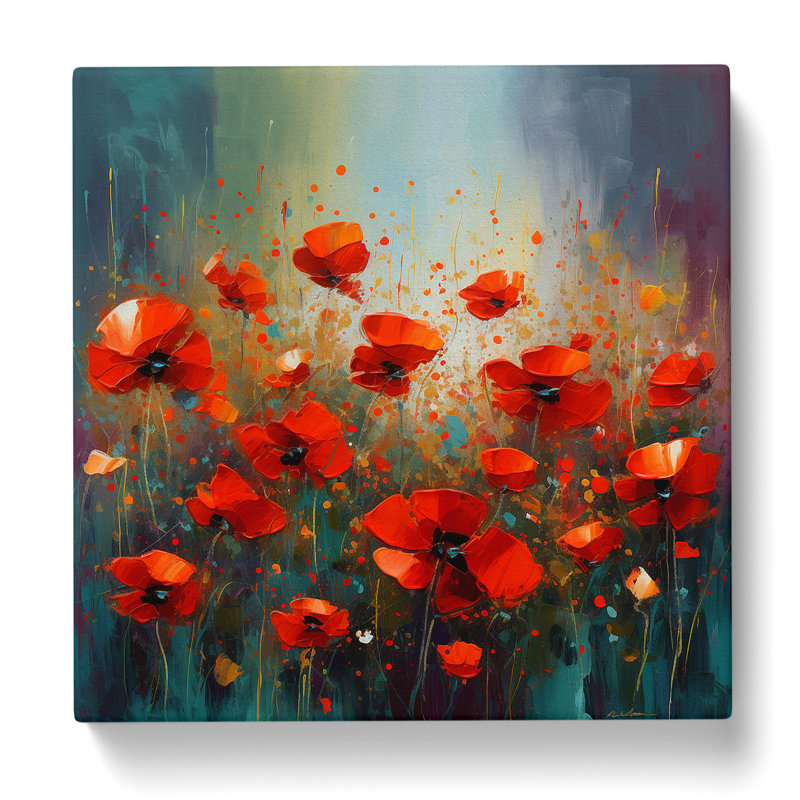 Poppy Field Abstract No.4 - No Frame Print, 50cm H x 50cm W x 3cm D