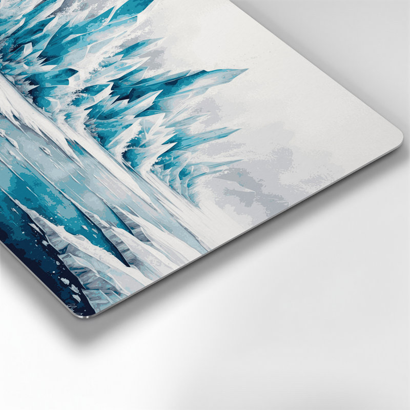 Art mural gris Sci Fi Tundra Ice Formations, H 144 po x l 216 po x P 0,05 po