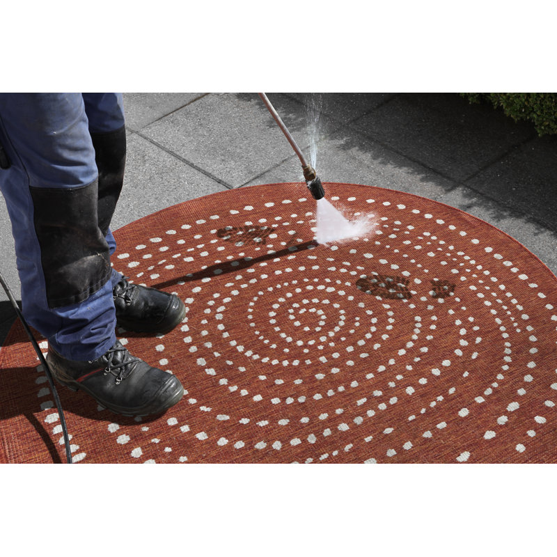 Bali Flatweave Brown Rug, Round 200cm