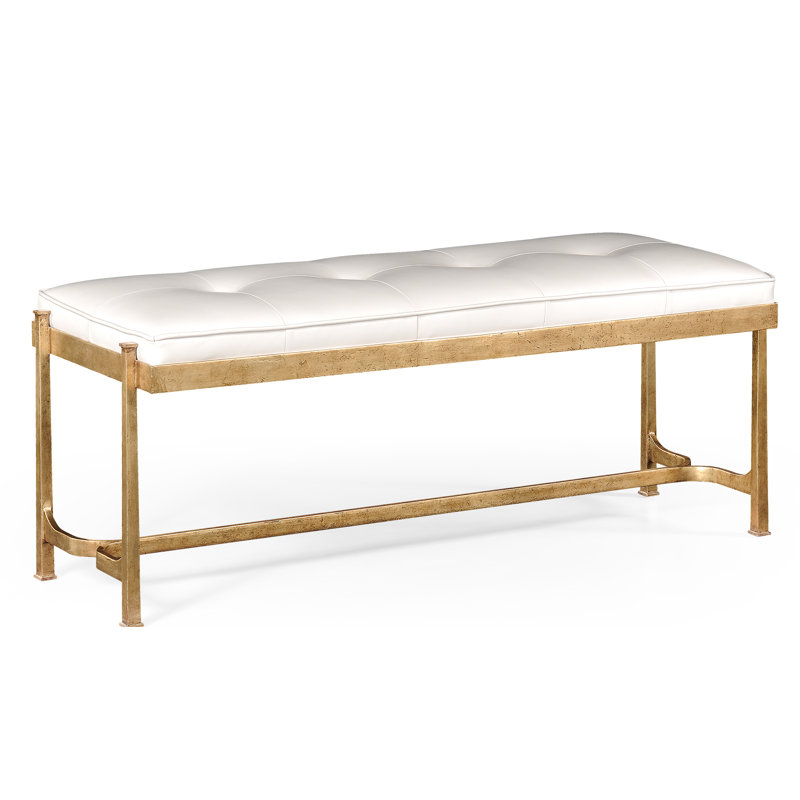 Luxe Leather Bench, Gold
