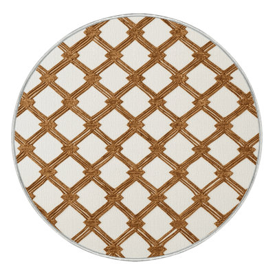 Machine Washable Trellis Beige Area Rug