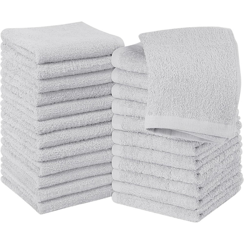 24 Pack Cotton Washcloths Set, 100% Ring Spun Cotton, Premium Quality Flannel Face Cloths, Highly Absorbent And Soft Feel Fingertip Towels