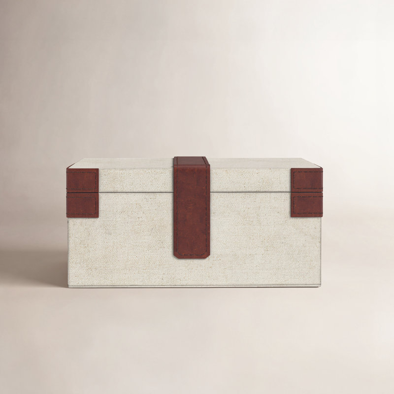 Antique Canvas Box with Genuine Leather