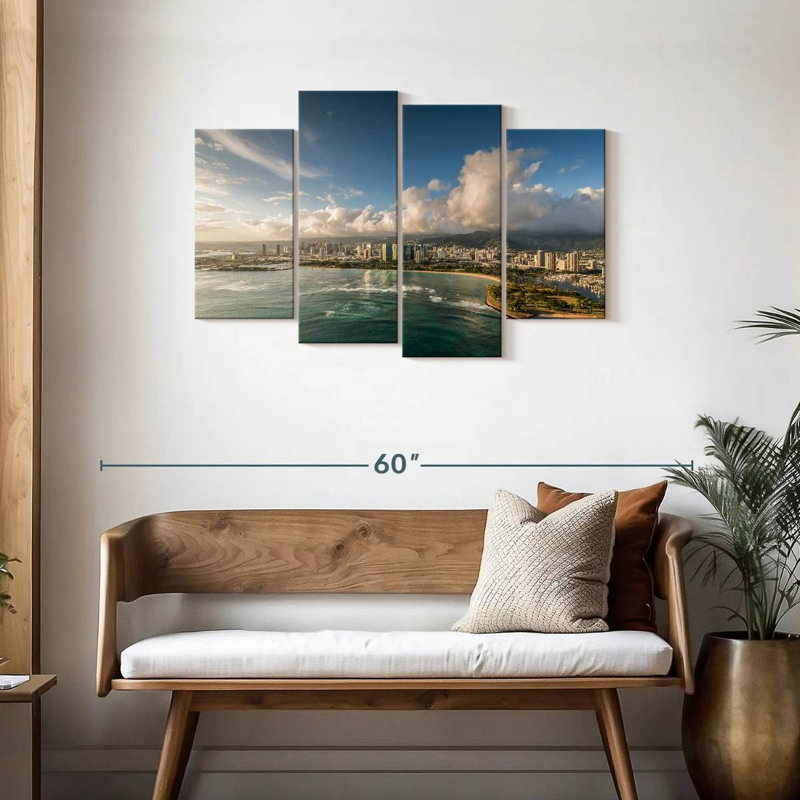 Tergel, Honolulu, Hawaï, vue aérienne, H 27 po x l 43 po