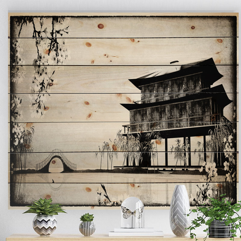 «Chinese Ink Paint», impression, H 15 po x l 20 po x P 1 po, Bois